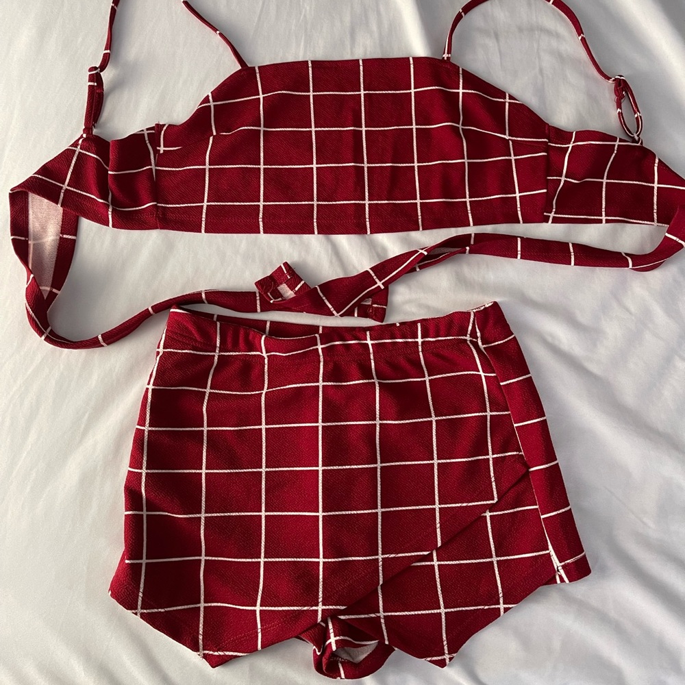 wrap top w/ matching shorts